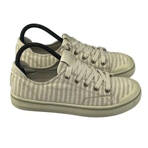 KEEN Elsa IV Sneakers Womens 8.5 Beige Striped Canvas Casual Nautical Boho Shoes